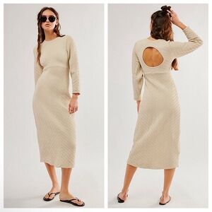 Free People Gabby Seamless Open Back Midi Dress size M/L NWT